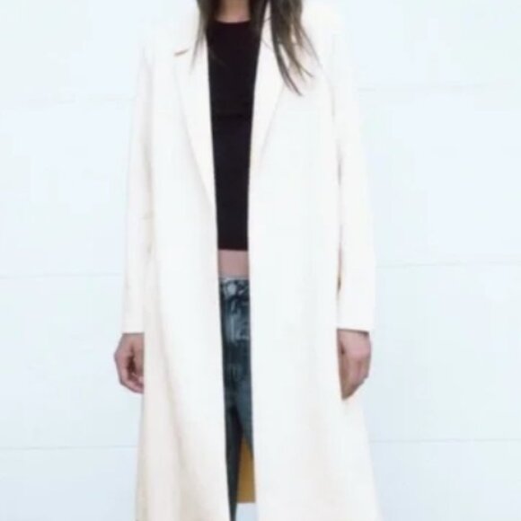 Zara white faux suede coat XS - Excellent condition! - Picture 1 of 6